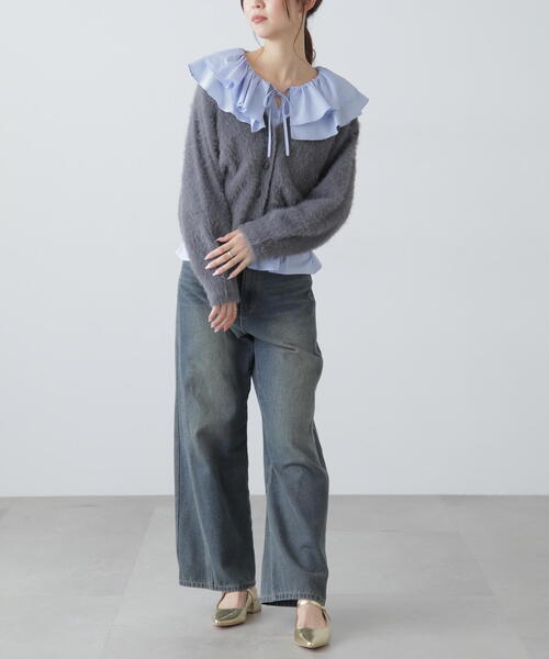 FREE'S MART(フリーズマート)の「◆Vネックシャギーカーディガン(カーディガン/ボレロ・レディース・ホワイト/レッド/グレー・FREE)」の8枚目の写真