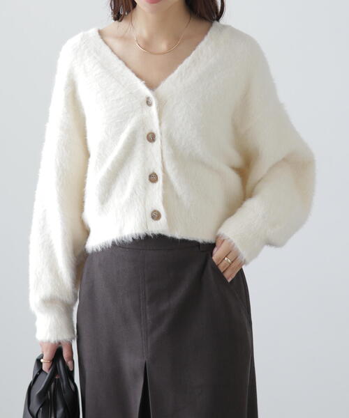 FREE'S MART(フリーズマート)の「◆Vネックシャギーカーディガン(カーディガン/ボレロ・レディース・ホワイト/レッド/グレー・FREE)」の19枚目の写真