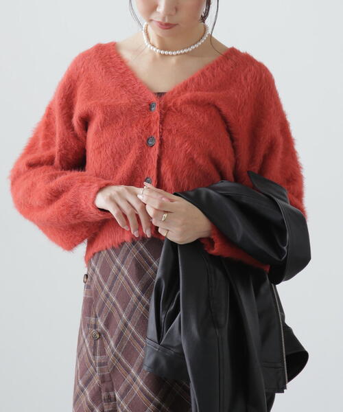 FREE'S MART(フリーズマート)の「◆Vネックシャギーカーディガン(カーディガン/ボレロ・レディース・ホワイト/レッド/グレー・FREE)」の21枚目の写真