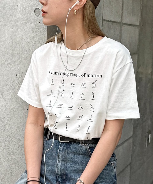 feepur(フェピュール)の「モノクロイラストTee(Tシャツ/カットソー・レディース・チャコールグレー/オフホワイト・MEDIUM)」の1枚目の写真