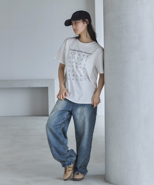 feepur(フェピュール)の「モノクロイラストTee(Tシャツ/カットソー・レディース・チャコールグレー/オフホワイト・MEDIUM)」の19枚目の写真