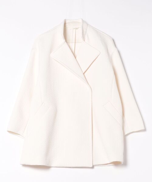 qualite（カリテ）の「ヘリンボンジャガードコート/春服/春コート/オフィスカジュアル/軽アウター/羽織り（トレンチコート・レディース・アイボリー/ネイビー・36/38）」の13枚目の写真