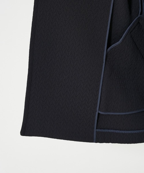 qualite（カリテ）の「ヘリンボンジャガードコート/春服/春コート/オフィスカジュアル/軽アウター/羽織り（トレンチコート・レディース・アイボリー/ネイビー・36/38）」の11枚目の写真