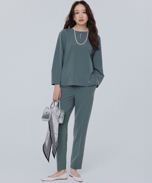 23区 S（ニジュウサンクチイサイサイズ）の「【洗える】2WAYストレッチツイル ブラウス（シャツ/ブラウス・レディース・モスグリーン系/ネイビー系/ベージュ系/ブラック系・32）」の20枚目の写真