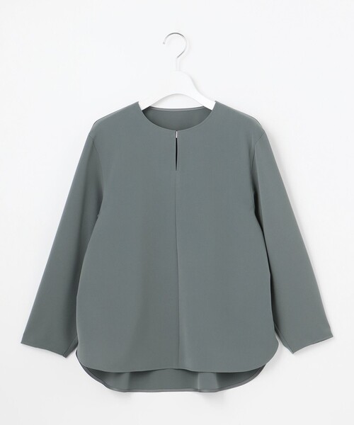 23区 S（ニジュウサンクチイサイサイズ）の「【洗える】2WAYストレッチツイル ブラウス（シャツ/ブラウス・レディース・モスグリーン系/ネイビー系/ベージュ系/ブラック系・32）」の9枚目の写真