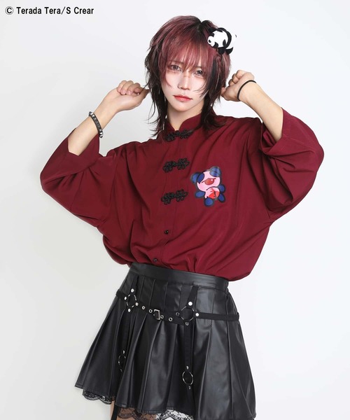 SPINNS(スピンズ)の「『寺田てら×SPINNS 第二弾』 チャイナシャツ(シャツ/ブラウス・レディース・ブラック/バーガンディー・ONESIZE)」の6枚目の写真