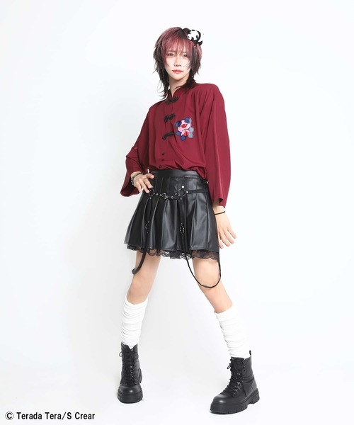 SPINNS(スピンズ)の「『寺田てら×SPINNS 第二弾』 チャイナシャツ(シャツ/ブラウス・レディース・ブラック/バーガンディー・ONESIZE)」の10枚目の写真