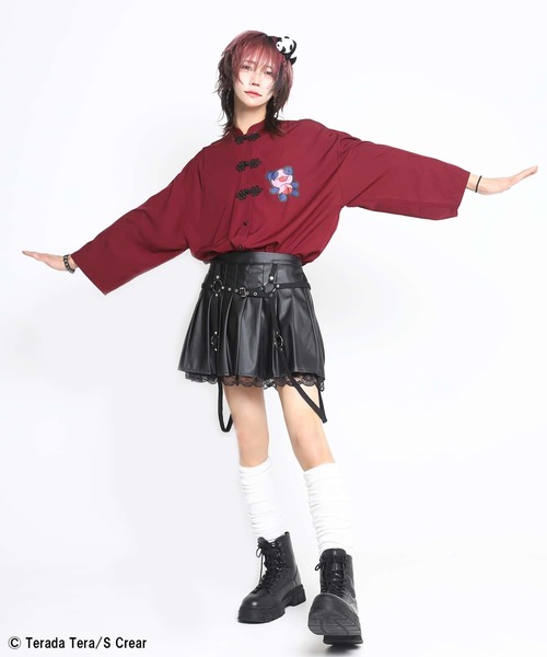 SPINNS(スピンズ)の「『寺田てら×SPINNS 第二弾』 チャイナシャツ(シャツ/ブラウス・レディース・ブラック/バーガンディー・ONESIZE)」の11枚目の写真