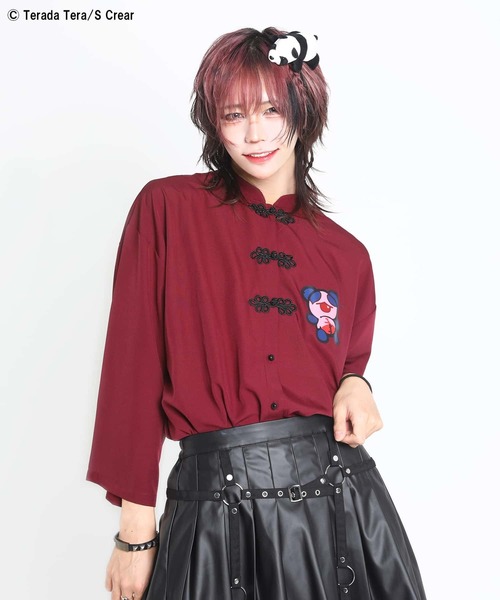 SPINNS(スピンズ)の「『寺田てら×SPINNS 第二弾』 チャイナシャツ(シャツ/ブラウス・レディース・ブラック/バーガンディー・ONESIZE)」の7枚目の写真