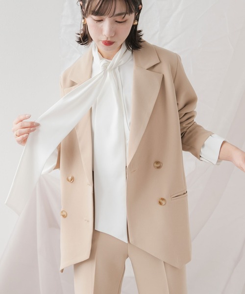 rectangle(レクタングル)の「リボンタイロングカフスブラウス(シャツ/ブラウス・レディース・ホワイト/ブルー/ブラック・MEDIUM/LARGE/X-LARGE/XX-LARGE)」の14枚目の写真