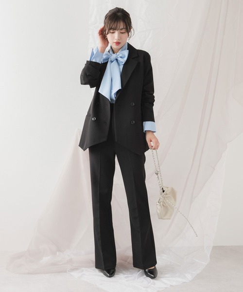 rectangle(レクタングル)の「リボンタイロングカフスブラウス(シャツ/ブラウス・レディース・ホワイト/ブルー/ブラック・MEDIUM/LARGE/X-LARGE/XX-LARGE)」の16枚目の写真