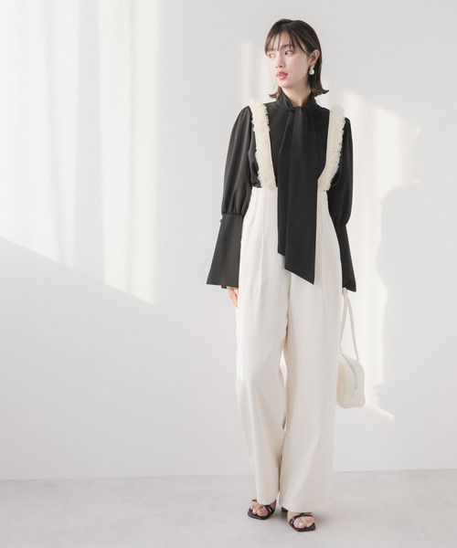 rectangle(レクタングル)の「リボンタイロングカフスブラウス(シャツ/ブラウス・レディース・ホワイト/ブルー/ブラック・MEDIUM/LARGE/X-LARGE/XX-LARGE)」の22枚目の写真