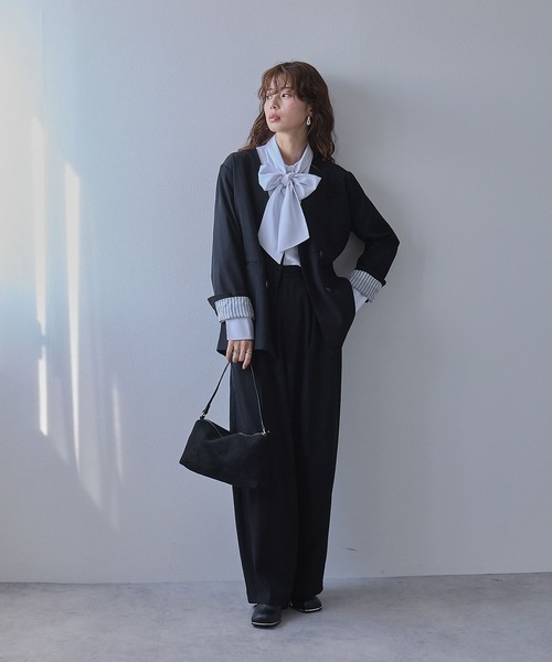 リボンタイロングカフスブラウス（シャツ/ブラウス）｜rectangle