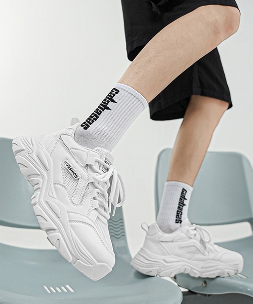 BENDER TOKYO（ベンダートウキョウ）の「ボリュームソール 厚底 テックスニーカー レースアップ ローカット アグリーシューズ（スニーカー・メンズ・ホワイト/ブラック/ベージュ・26.0cm/27.0cm/25.0cm）」の19枚目の写真