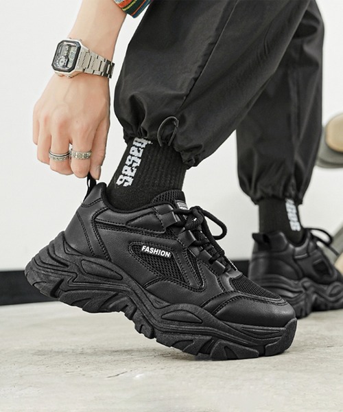 BENDER TOKYO（ベンダートウキョウ）の「ボリュームソール 厚底 テックスニーカー レースアップ ローカット アグリーシューズ（スニーカー・メンズ・ホワイト/ブラック/ベージュ・26.0cm/27.0cm/25.0cm）」の6枚目の写真