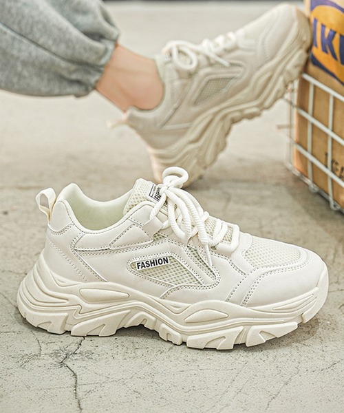 BENDER TOKYO（ベンダートウキョウ）の「ボリュームソール 厚底 テックスニーカー レースアップ ローカット アグリーシューズ（スニーカー・メンズ・ホワイト/ブラック/ベージュ・26.0cm/27.0cm/25.0cm）」の10枚目の写真