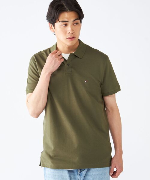 TOMMY HILFIGER（トミーヒルフィガー）の「シーズナルレギュラーポロシャツ（ポロシャツ・メンズ・ブルー/ブラウン/グリーン/ライトグリーン/オリーブ/サンドベージュ/オレンジ/ベージュ/レッド/ネイビー・LARGE/MEDIUM/SMALL/X-LARGE）」の4枚目の写真