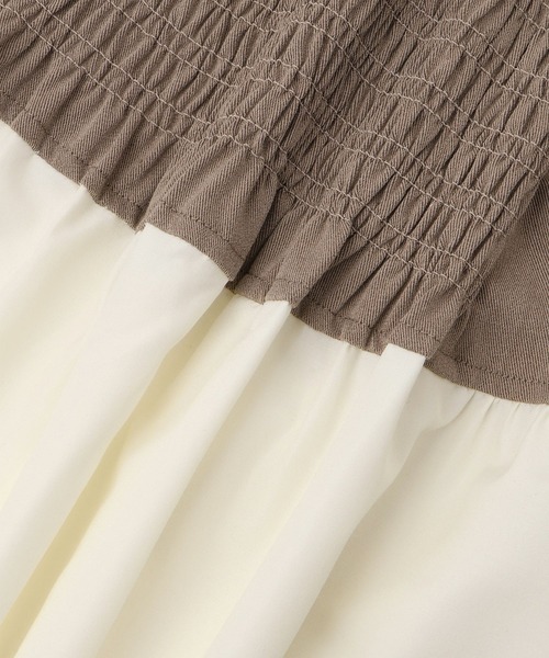 VIS（ビス）の「【洗える】ビスチェドッキングライクワンピース（シャツワンピース・レディース・オフホワイト/サックスブルー・FREE）」の4枚目の写真