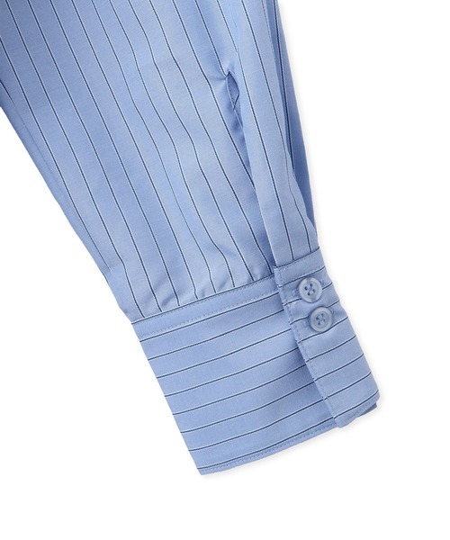 VIS（ビス）の「【洗える】ビスチェドッキングライクワンピース（シャツワンピース・レディース・オフホワイト/サックスブルー・FREE）」の12枚目の写真