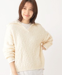 リボンヤーン襟付きプルオーバー