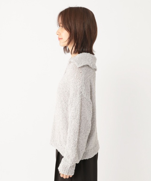 studio CLIP（スタディオクリップ）の「リボンヤーン襟付きプルオーバー（ニット/セーター・レディース・オフホワイト/ライトグレー・FREE）」の10枚目の写真