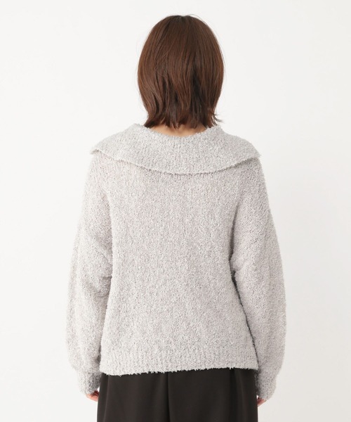 studio CLIP（スタディオクリップ）の「リボンヤーン襟付きプルオーバー（ニット/セーター・レディース・オフホワイト/ライトグレー・FREE）」の11枚目の写真