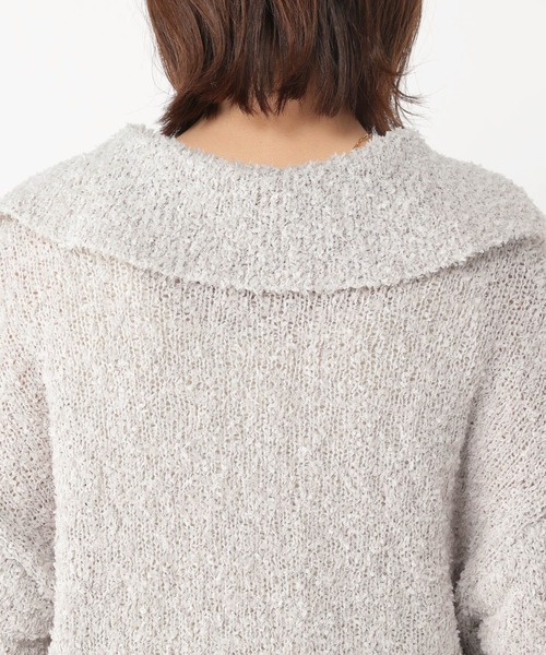 studio CLIP（スタディオクリップ）の「リボンヤーン襟付きプルオーバー（ニット/セーター・レディース・オフホワイト/ライトグレー・FREE）」の15枚目の写真