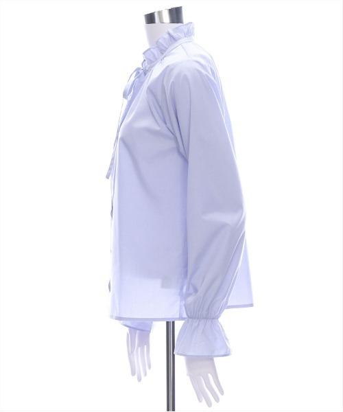 CLEAR BASIC（クリアベーシック）の「キャンディースリーブフリルブラウス[オフィスカジュアル リボン]≪CLEAR BASIC≫（シャツ/ブラウス・レディース・オフホワイト/サックスブルー/ブラック・F/FREE）」の8枚目の写真