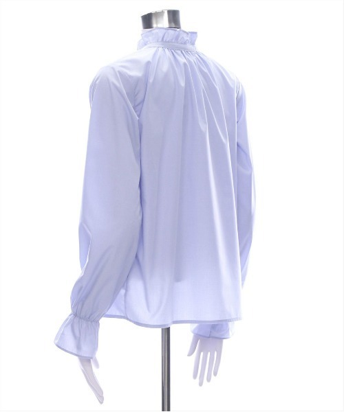 CLEAR BASIC（クリアベーシック）の「キャンディースリーブフリルブラウス[オフィスカジュアル リボン]≪CLEAR BASIC≫（シャツ/ブラウス・レディース・オフホワイト/サックスブルー/ブラック・F/FREE）」の9枚目の写真