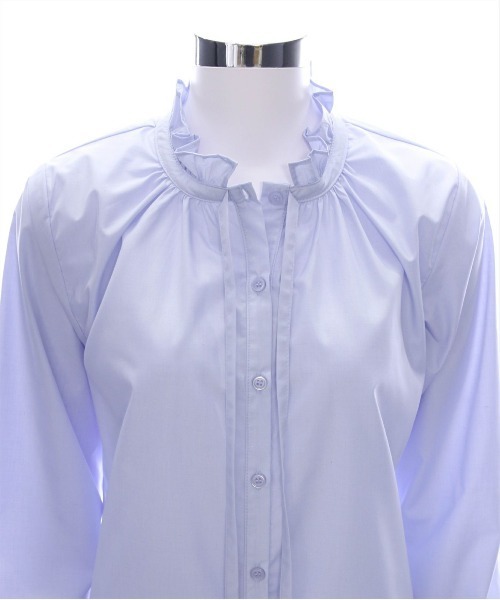 CLEAR BASIC（クリアベーシック）の「キャンディースリーブフリルブラウス[オフィスカジュアル リボン]≪CLEAR BASIC≫（シャツ/ブラウス・レディース・オフホワイト/サックスブルー/ブラック・F/FREE）」の15枚目の写真