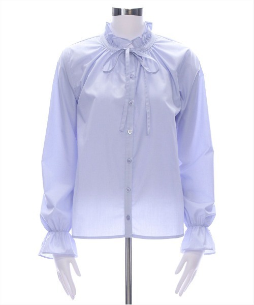 CLEAR BASIC（クリアベーシック）の「キャンディースリーブフリルブラウス[オフィスカジュアル リボン]≪CLEAR BASIC≫（シャツ/ブラウス・レディース・オフホワイト/サックスブルー/ブラック・F/FREE）」の17枚目の写真
