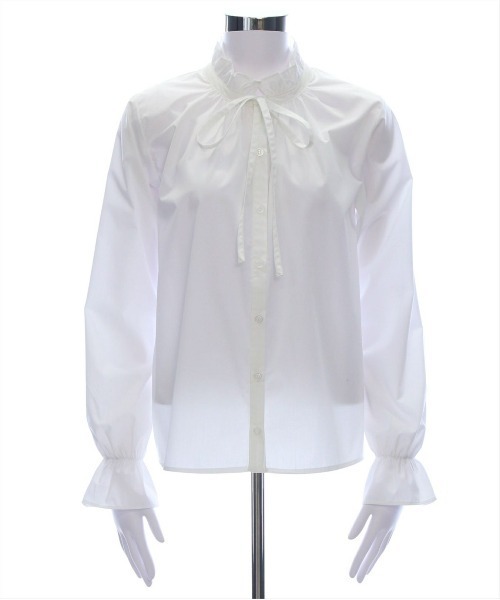 CLEAR BASIC（クリアベーシック）の「キャンディースリーブフリルブラウス[オフィスカジュアル リボン]≪CLEAR BASIC≫（シャツ/ブラウス・レディース・オフホワイト/サックスブルー/ブラック・F/FREE）」の18枚目の写真