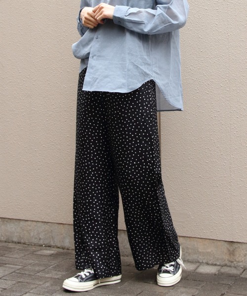 LE GLAZIK(ルグラジック)の「LE GLAZIK/ル グラジック エラスティックパンツ RAYON ELASTIC PANTS LG-E0267 RPR(その他パンツ・レディース・ブラック/ネイビー・36)」の1枚目の写真