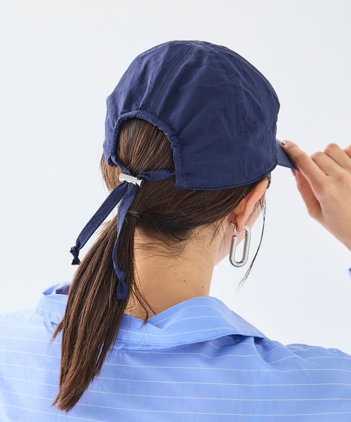 CROSS FUNCTION（クロスファンクション）の「《UPF50+》エブ楽 ドロストタフタキャップ【CF/クロスファンクション】（キャップ・レディース・ネイビー/ベージュ/ブラック・M/57.5cm）」の4枚目の写真