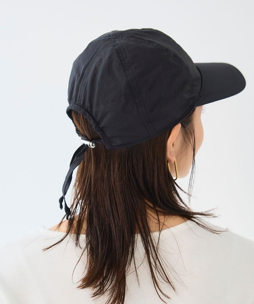 CROSS FUNCTION（クロスファンクション）の「《UPF50+》エブ楽 ドロストタフタキャップ【CF/クロスファンクション】（キャップ・レディース・ネイビー/ベージュ/ブラック・M/57.5cm）」の11枚目の写真