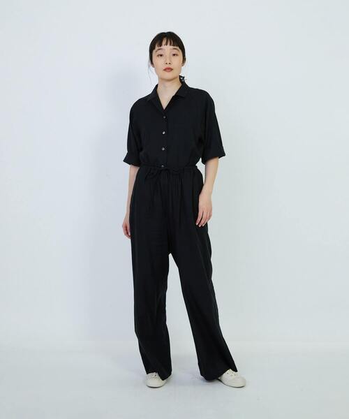 LOISIR（ロワズィール）の「レーヨンリネンキャンバスオープンカラーシャツ（シャツ/ブラウス・レディース・ブラック・FREE）」の7枚目の写真