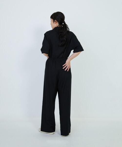 LOISIR（ロワズィール）の「レーヨンリネンキャンバスオープンカラーシャツ（シャツ/ブラウス・レディース・ブラック・FREE）」の9枚目の写真