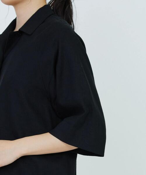 LOISIR（ロワズィール）の「レーヨンリネンキャンバスオープンカラーシャツ（シャツ/ブラウス・レディース・ブラック・FREE）」の18枚目の写真