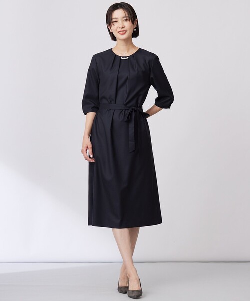J.PRESS(ジェイプレス)の「【洗える・UV加工・吸水速乾】OXIJEWELストレッチ ワンピース(ワンピース・レディース・ネイビー系/ライトグレー系/シルバー系/ベージュ系・T13/T15)」の10枚目の写真