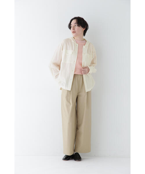 human woman（ヒューマンウーマン）の「◆製品染めフーディーブラウス（シャツ/ブラウス・レディース・ピンク/ホワイト系その他/ブルー・MEDIUM）」の9枚目の写真