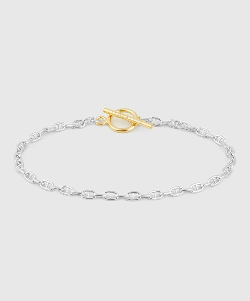 ISOLATION（アイソレーション）の「【ISOLATION / アイソレーション】SV925 Marine Chain Bracelet  /（ブレスレット・レディース・シルバー/シルバー×ゴールド・17cm）」の2枚目の写真