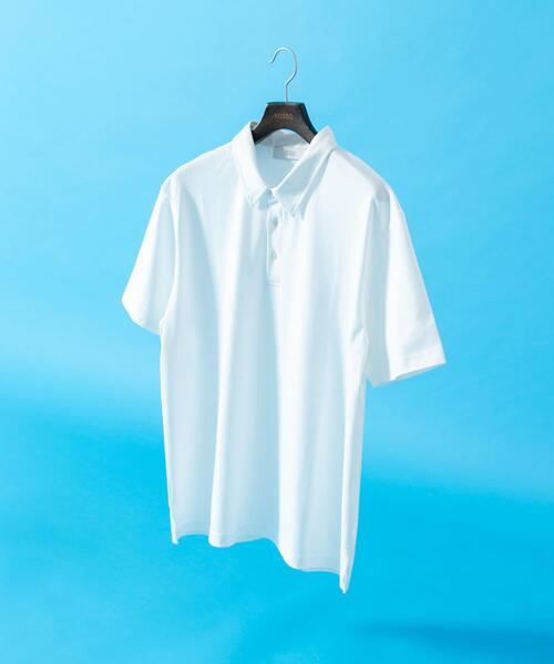 URBAN RESEARCH ROSSO MEN(アーバンリサーチロッソメン)の「『XLサイズあり』『UR TECH』防汚加工リラックス半袖ポロシャツ(ポロシャツ・メンズ・ホワイト/ブラック/ネイビー/ライトグレー・X-LARGE/SMALL/MEDIUM/LARGE)」の2枚目の写真