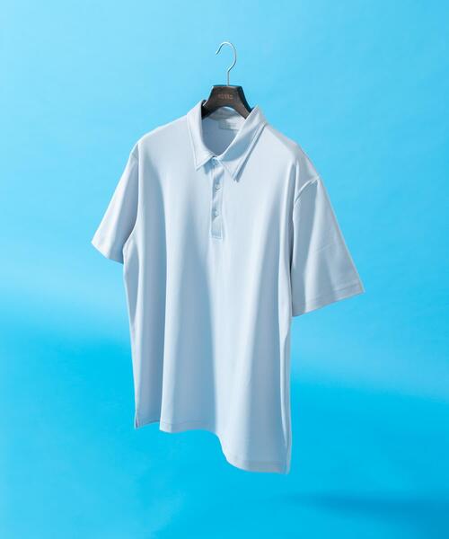 URBAN RESEARCH ROSSO MEN(アーバンリサーチロッソメン)の「『XLサイズあり』『UR TECH』防汚加工リラックス半袖ポロシャツ(ポロシャツ・メンズ・ホワイト/ブラック/ネイビー/ライトグレー・X-LARGE/SMALL/MEDIUM/LARGE)」の1枚目の写真