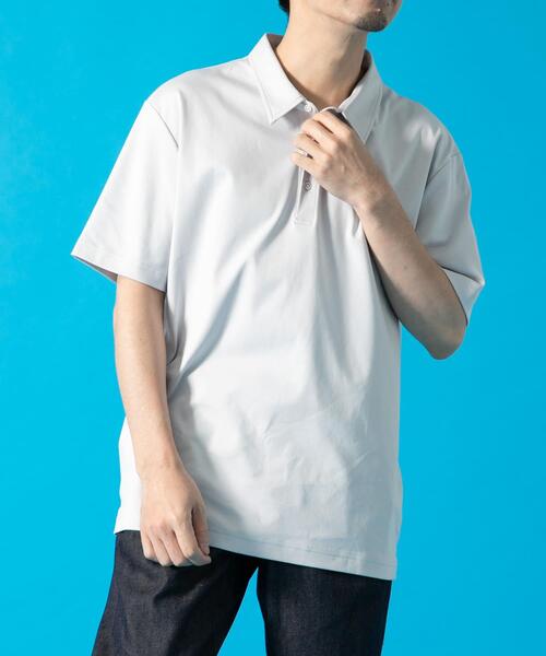 URBAN RESEARCH ROSSO MEN(アーバンリサーチロッソメン)の「『XLサイズあり』『UR TECH』防汚加工リラックス半袖ポロシャツ(ポロシャツ・メンズ・ホワイト/ブラック/ネイビー/ライトグレー・X-LARGE/SMALL/MEDIUM/LARGE)」の8枚目の写真