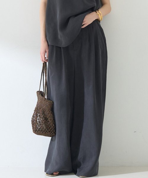 Rouge vif（ルージュヴィフ）の「【待望の再入荷！】【セットアップ対応】キュプラフィブリル ワイドパンツ（その他パンツ・レディース・チャコールグレー/グレイッシュベージュ/グレー・38/36）」の10枚目の写真