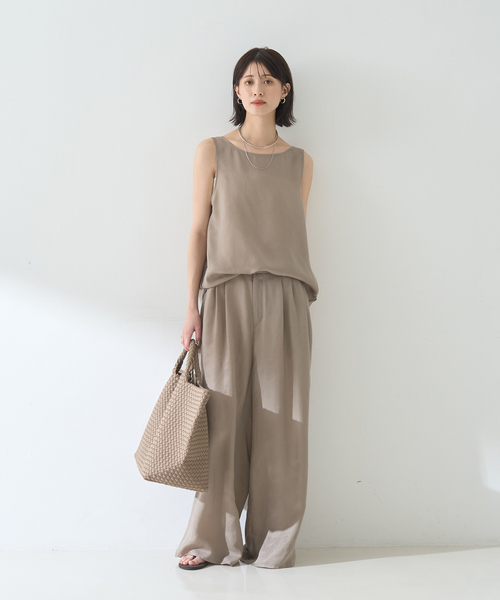 Rouge vif（ルージュヴィフ）の「【待望の再入荷！】【セットアップ対応】キュプラフィブリル ワイドパンツ（その他パンツ・レディース・チャコールグレー/グレイッシュベージュ/グレー・38/36）」の11枚目の写真