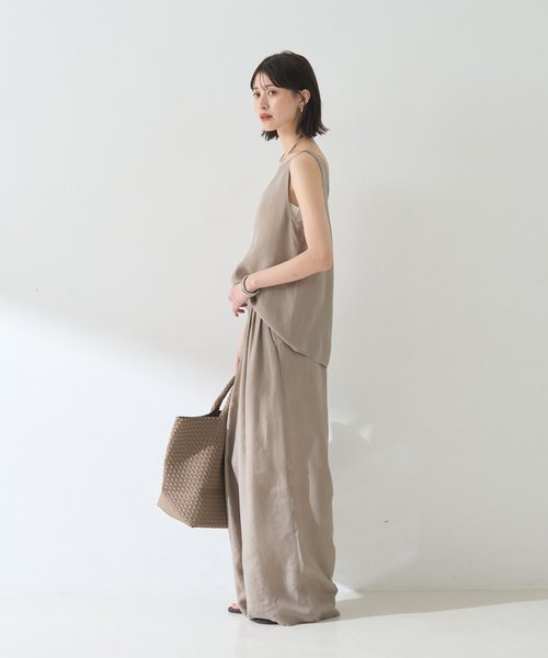 Rouge vif（ルージュヴィフ）の「【待望の再入荷！】【セットアップ対応】キュプラフィブリル ワイドパンツ（その他パンツ・レディース・チャコールグレー/グレイッシュベージュ/グレー・38/36）」の12枚目の写真