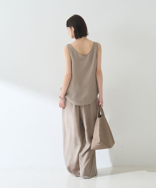 Rouge vif（ルージュヴィフ）の「【待望の再入荷！】【セットアップ対応】キュプラフィブリル ワイドパンツ（その他パンツ・レディース・チャコールグレー/グレイッシュベージュ/グレー・38/36）」の13枚目の写真