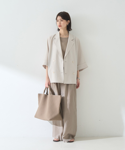 Rouge vif（ルージュヴィフ）の「【待望の再入荷！】【セットアップ対応】キュプラフィブリル ワイドパンツ（その他パンツ・レディース・チャコールグレー/グレイッシュベージュ/グレー・38/36）」の15枚目の写真