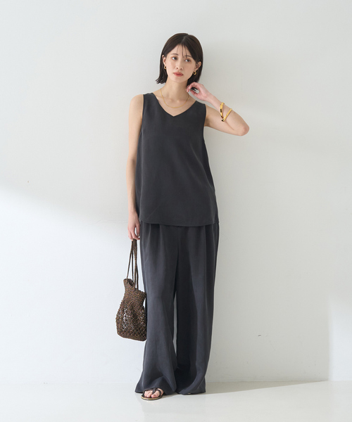 Rouge vif（ルージュヴィフ）の「【待望の再入荷！】【セットアップ対応】キュプラフィブリル ワイドパンツ（その他パンツ・レディース・チャコールグレー/グレイッシュベージュ/グレー・38/36）」の19枚目の写真